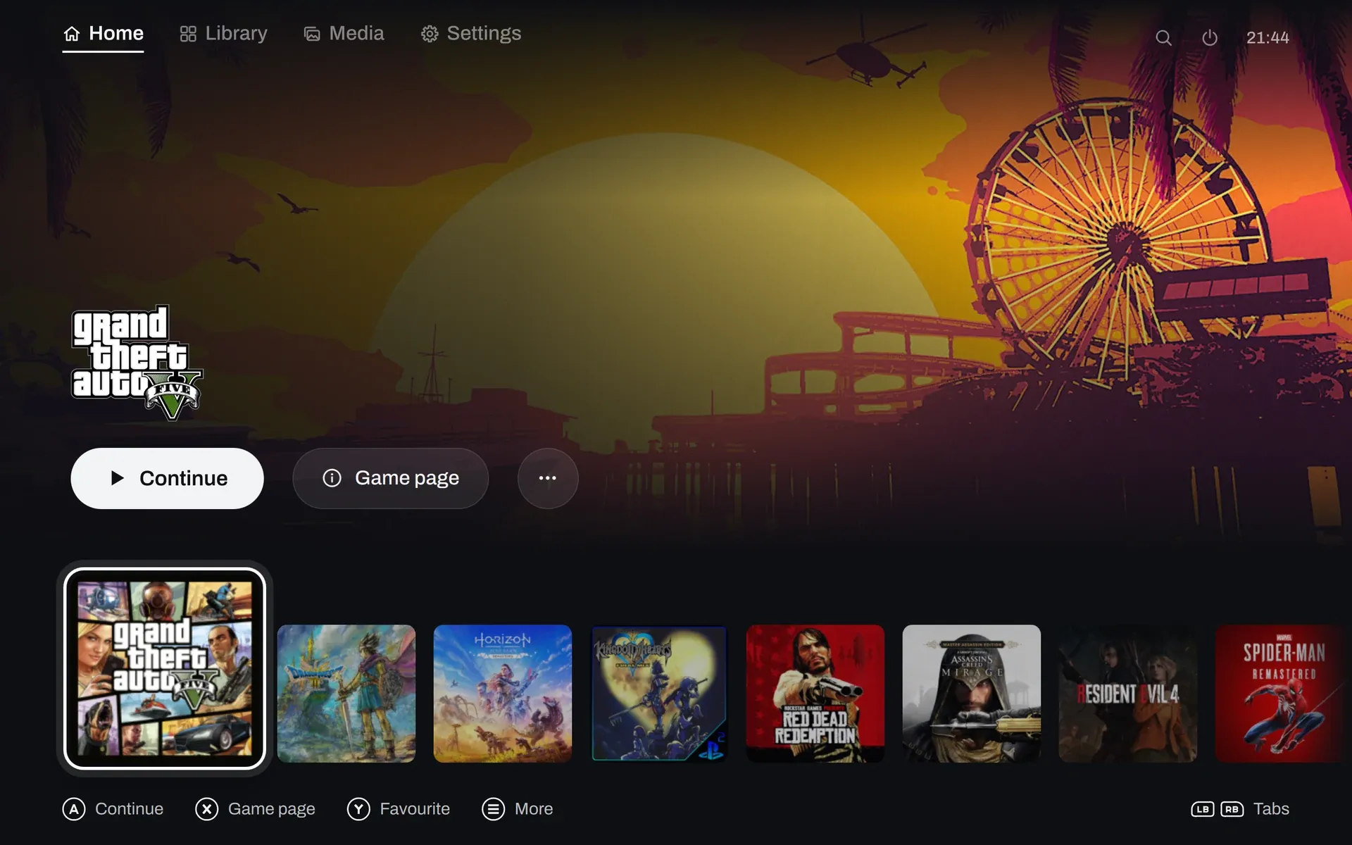 The home on a Steam Deck's screen